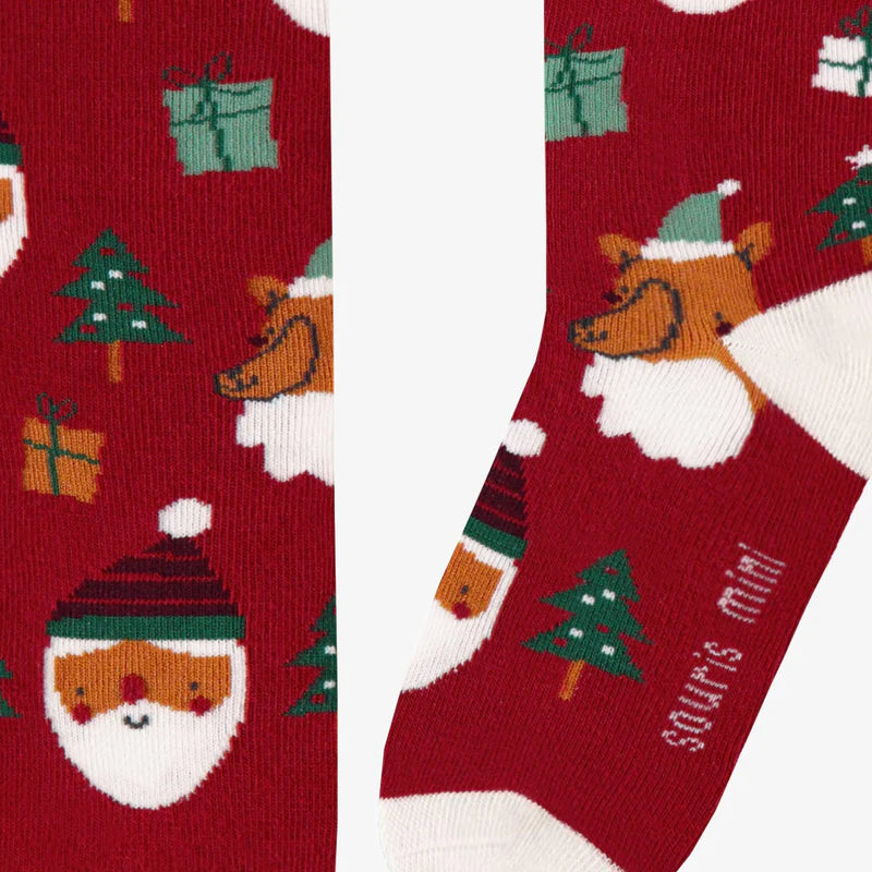 RED SOCKS WITH FESTIVE PATTERNS, CHILD