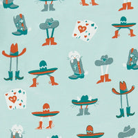 Turquoise sweatshirt with western all over print, baby