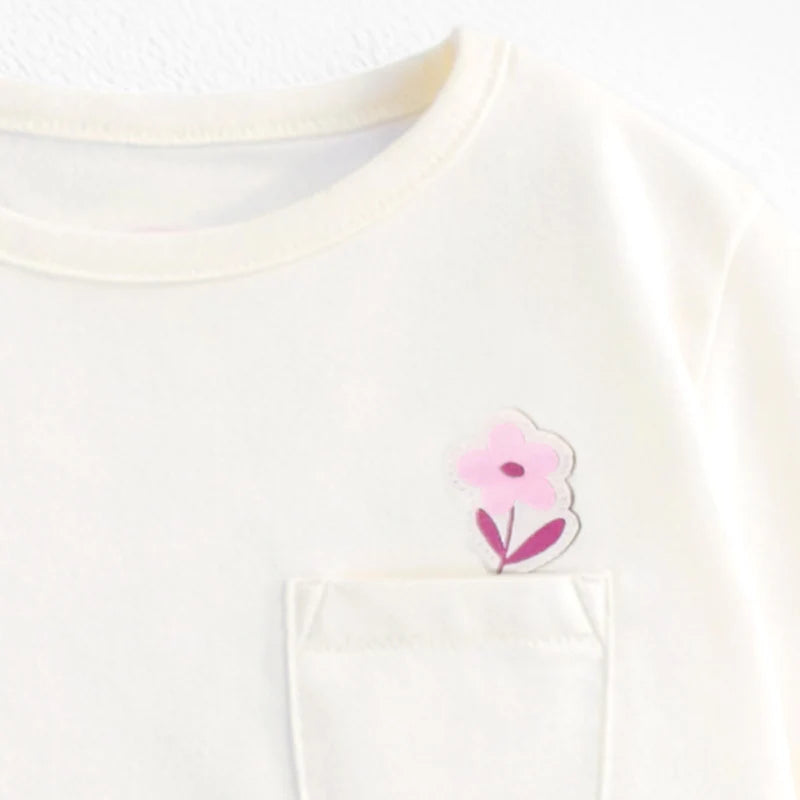 Cream T-shirt with back illustration, baby