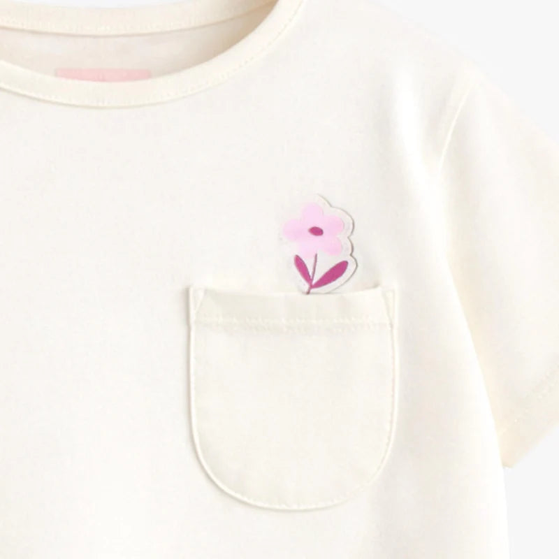 Cream T-shirt with back illustration, child