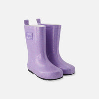 Rain Boots In Natural Rubber Purple Glitter