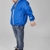 Kids royal blue full zip packable rain jacket and windbreaker [royal blue]