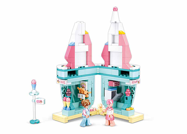 Ice Cream House Food Court Building Brick Kit (247 pcs)