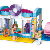 Girl's Dream Beach Surf Shop Building Brick Kit (192 pcs)