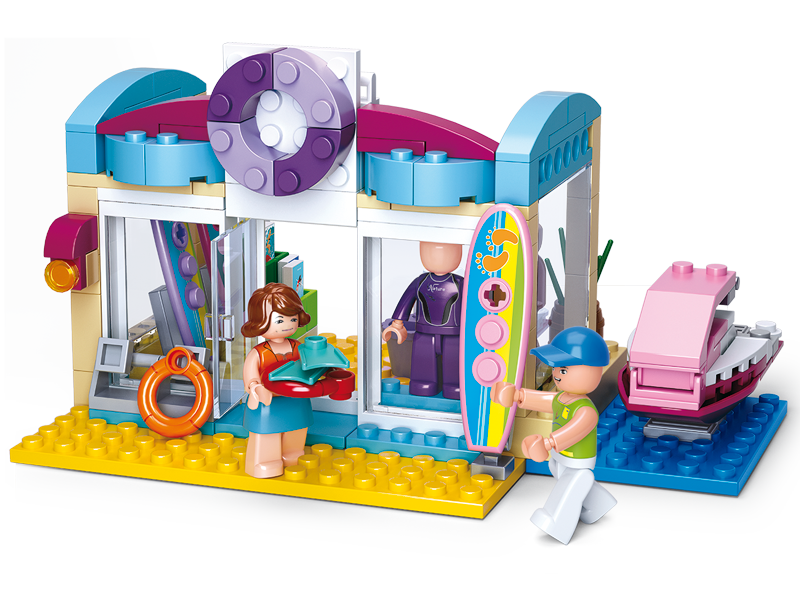 Girl's Dream Beach Surf Shop Building Brick Kit (192 pcs)