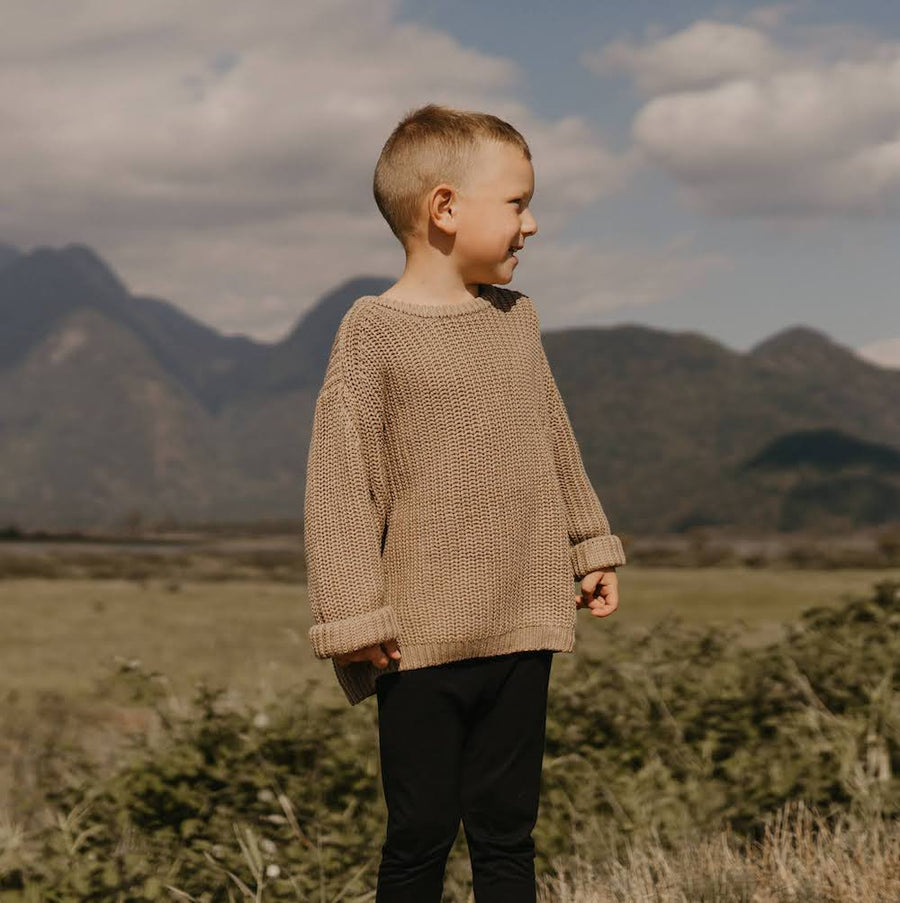 Belan.J Kids Chunky Knit Sweater - Taupe