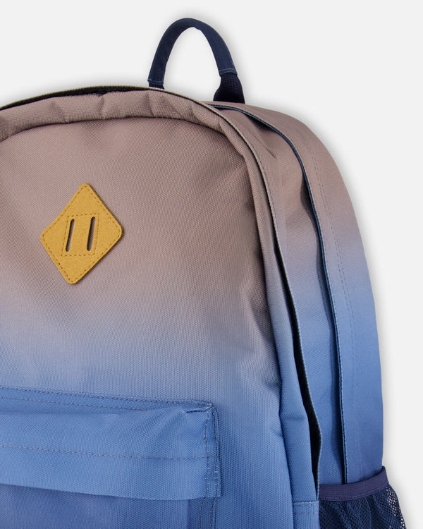 Kids Backpack Blue And Beige Gradient