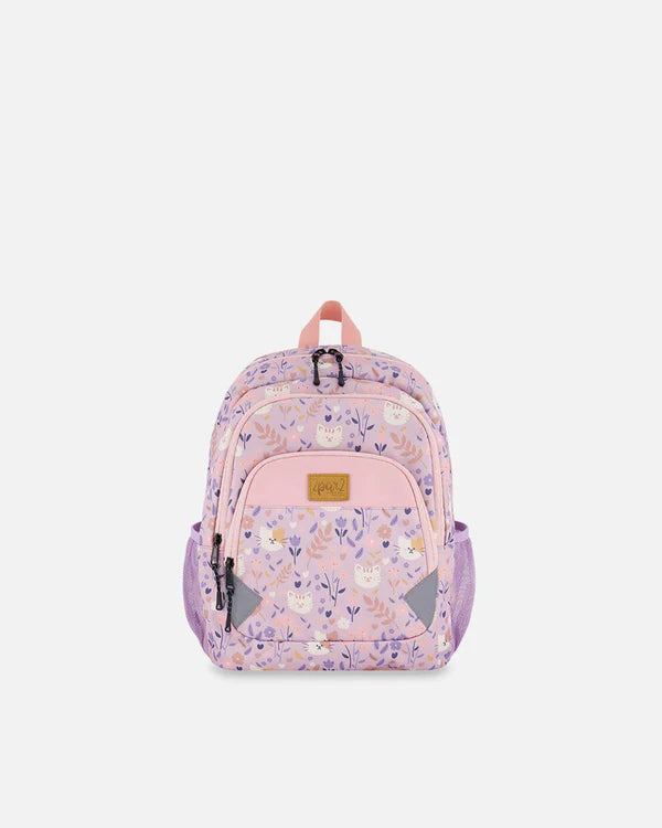 Little Kids Backpack Lilac Cat Print