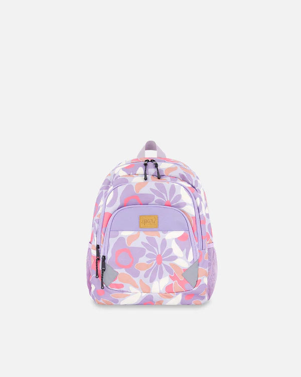 Little Kids Backpack Lilac Retro Flower Print