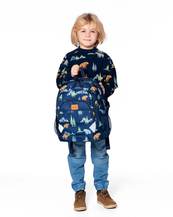 Little Kids Backpack Navy Animal Print