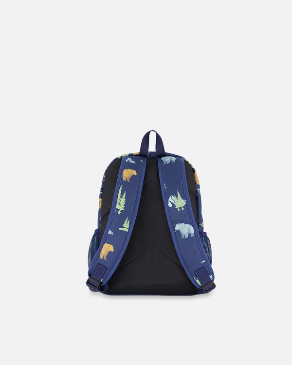 Little Kids Backpack Navy Animal Print
