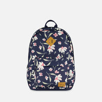 Kids Backpack Navy Flower Print