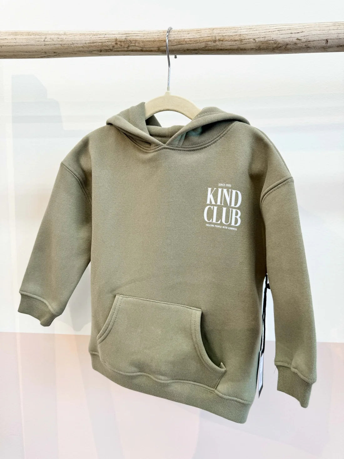 "Kind Club" Kids Hoodie - Olive