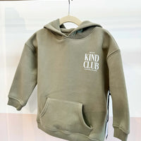 "Kind Club" Kids Hoodie - Olive
