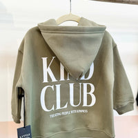 "Kind Club" Kids Hoodie - Olive