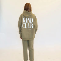 "Kind Club" Kids Hoodie - Olive