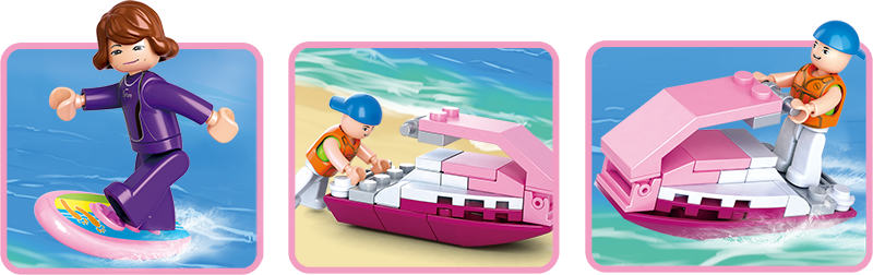 Girl's Dream Beach Surf Shop Building Brick Kit (192 pcs)