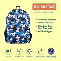 Blue Camo Backpack - 16 Inch