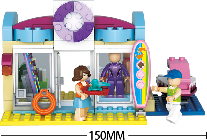 Girl's Dream Beach Surf Shop Building Brick Kit (192 pcs)
