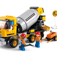 Construction Cement Mixer Truck Building Brick Kit (296 Pcs)