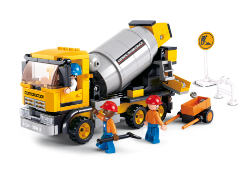 Construction Cement Mixer Truck Building Brick Kit (296 Pcs)