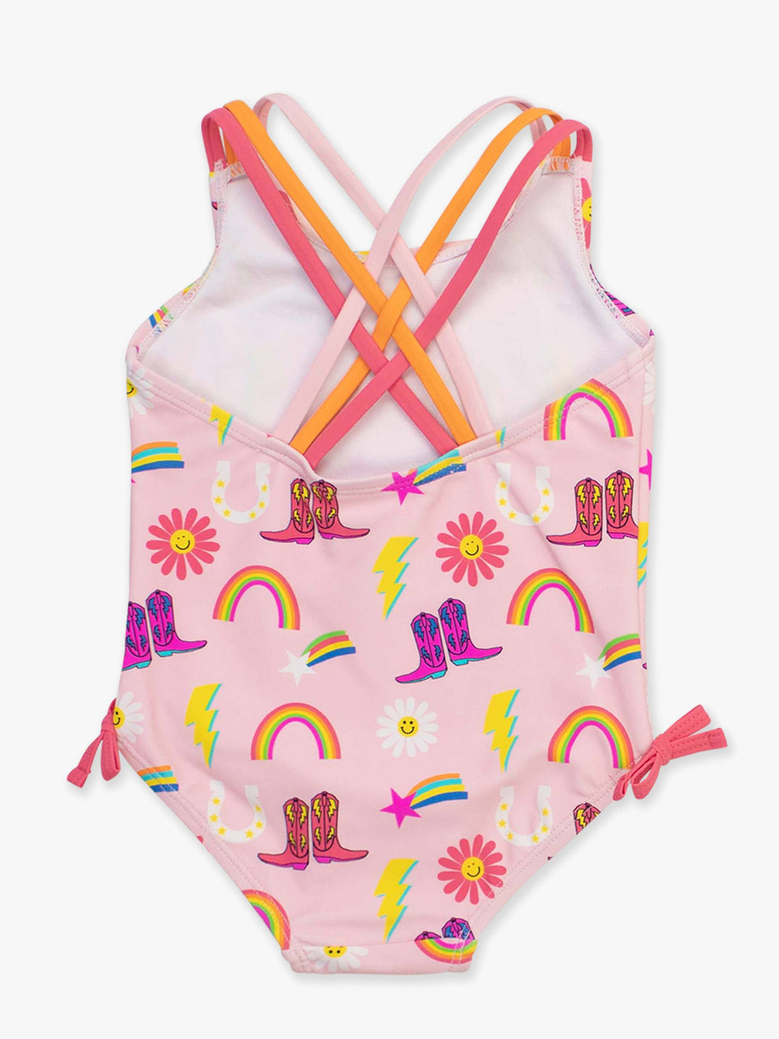 Girls Cowgirl Cutie Cross-Back One Piece Swimsuit