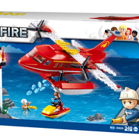 Firefighting Water-Plane Building Brick Kit - 348 Pcs