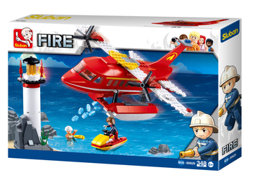 Firefighting Water-Plane Building Brick Kit - 348 Pcs