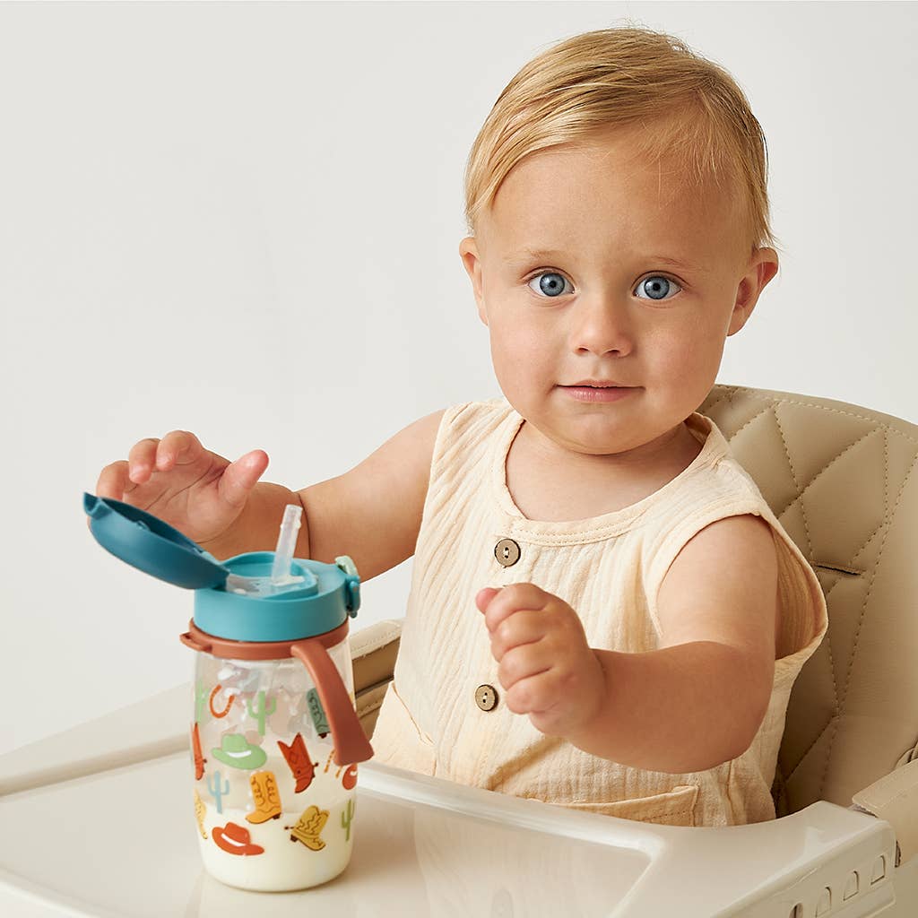 Itzy Sips™ - Straw Cup With Snap-Close Lid: Ribbons & Roses