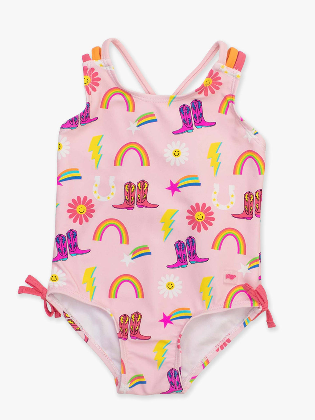 Girls Cowgirl Cutie Cross-Back One Piece Swimsuit