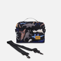 Lunch Box Black Dinosaur Print