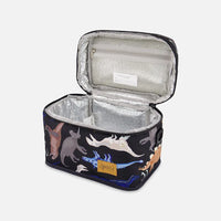 Lunch Box Black Dinosaur Print