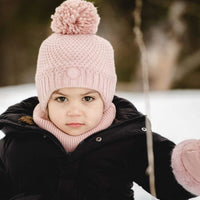 Knit Earflaps Fleece PomPom Hat (Multiple Colours)