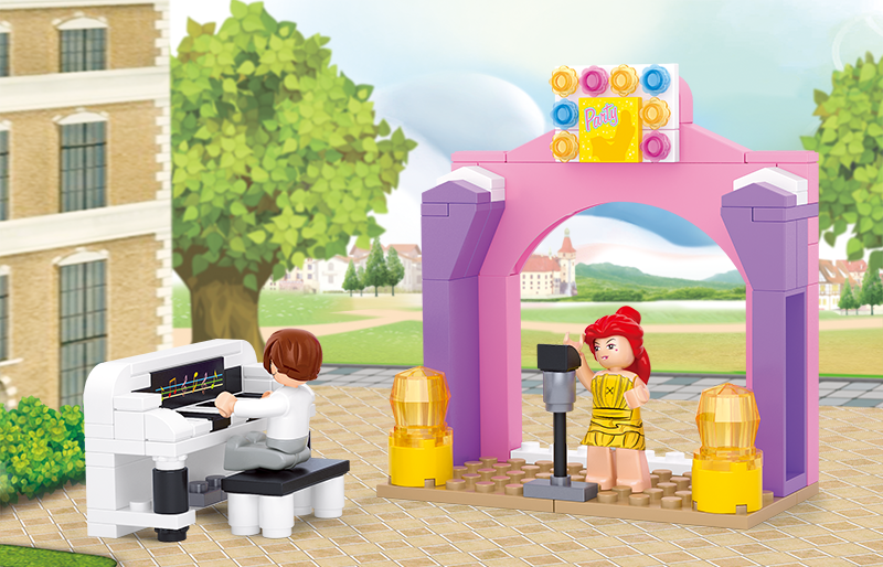 Girl's Dream Piano Solo Stage Building Brick Kit (109 pcs)