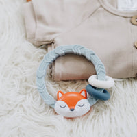 Ritzy Rattle™ Silicone Teether Rattles: Highland Cow
