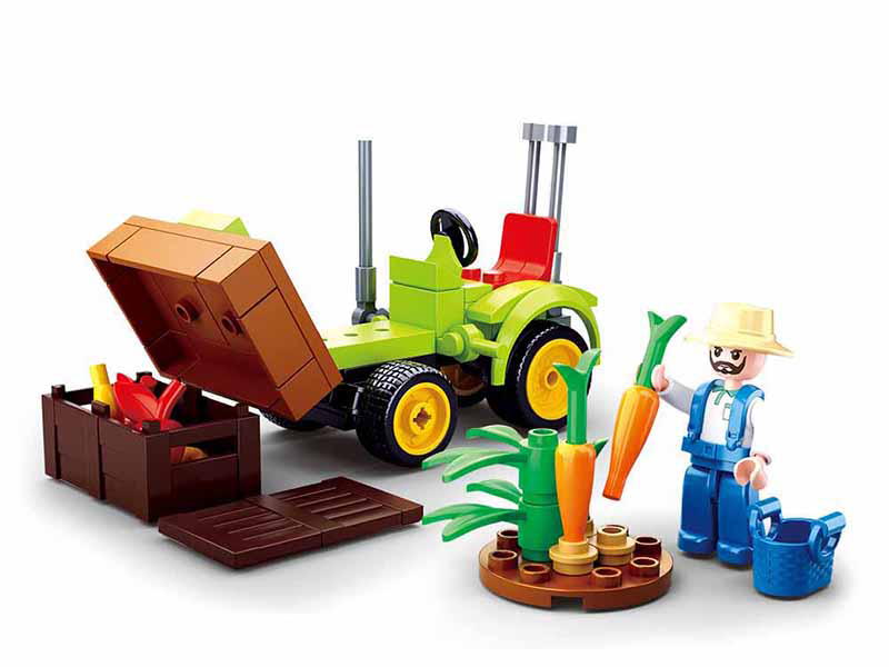 Harvest Farm Tractor Building Brick Kit (80 pcs)