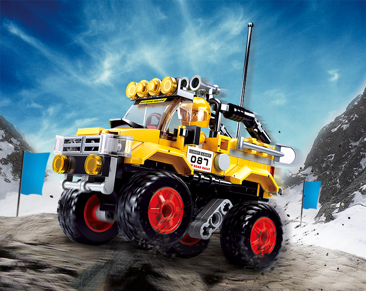 Car Club Offroad Car Building Brick Kit, Yellow (149 pcs)