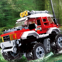 Car Club Offroad Building Brick Kit, Red (145 Pcs)