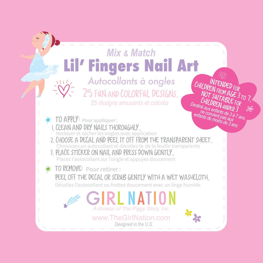 Lil' Fingers Nail Art- Pretty Ballerinas