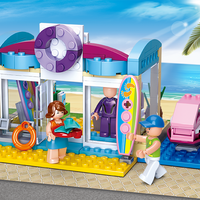 Girl's Dream Beach Surf Shop Building Brick Kit (192 pcs)