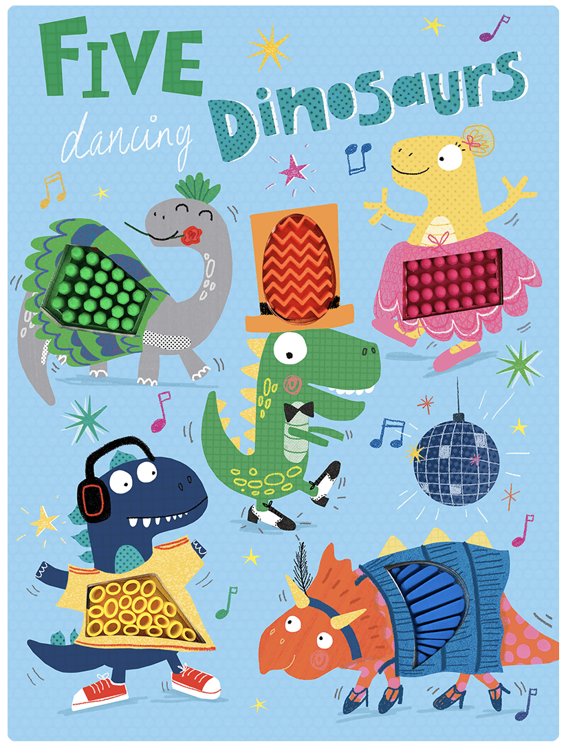 Five Dancing Dinosaurs