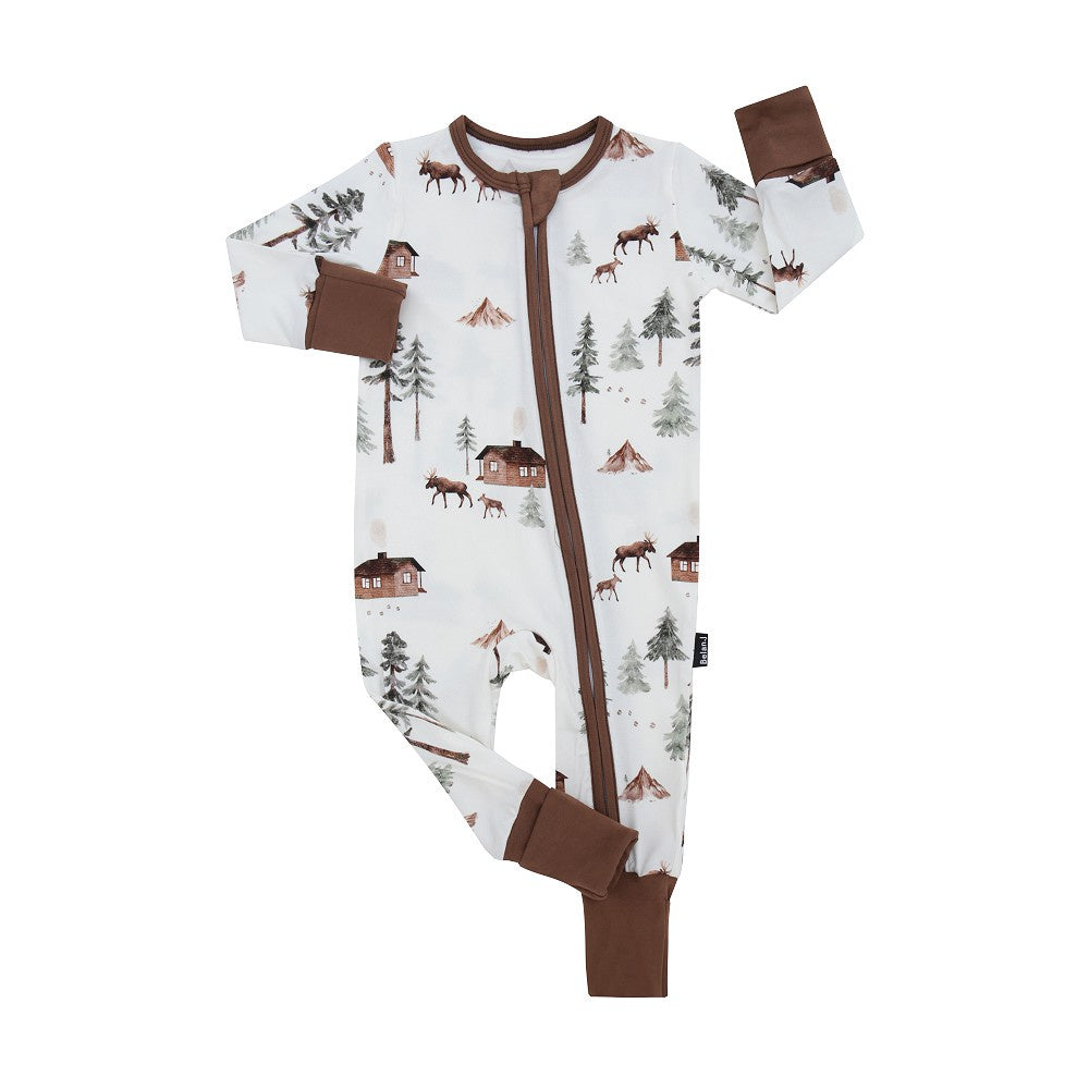 Sleeper with Fold-Over Cuffs - Moose