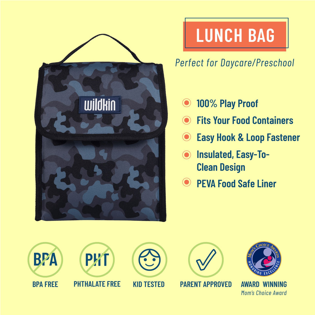 Black Camo Lunch Bag