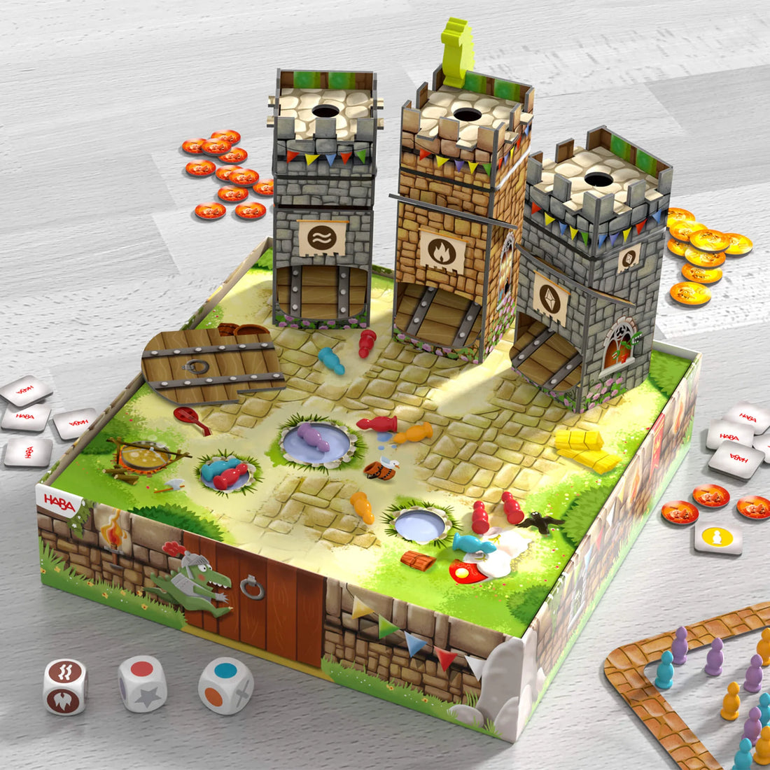 Knuckling Knights- A Knight-Filled Memory, Dexterity, &amp; Dice Game with 3D Castle Towers