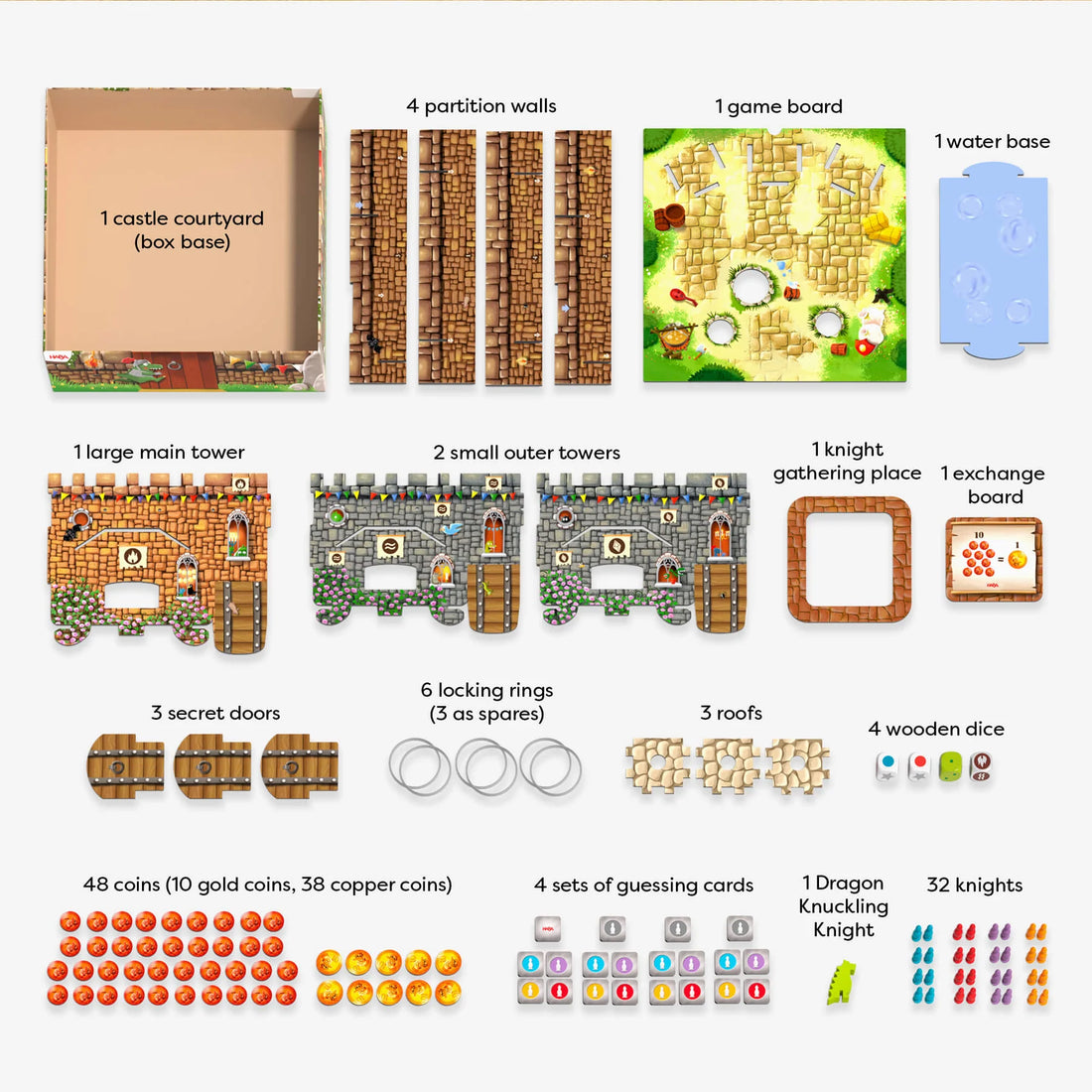 Knuckling Knights- A Knight-Filled Memory, Dexterity, &amp; Dice Game with 3D Castle Towers