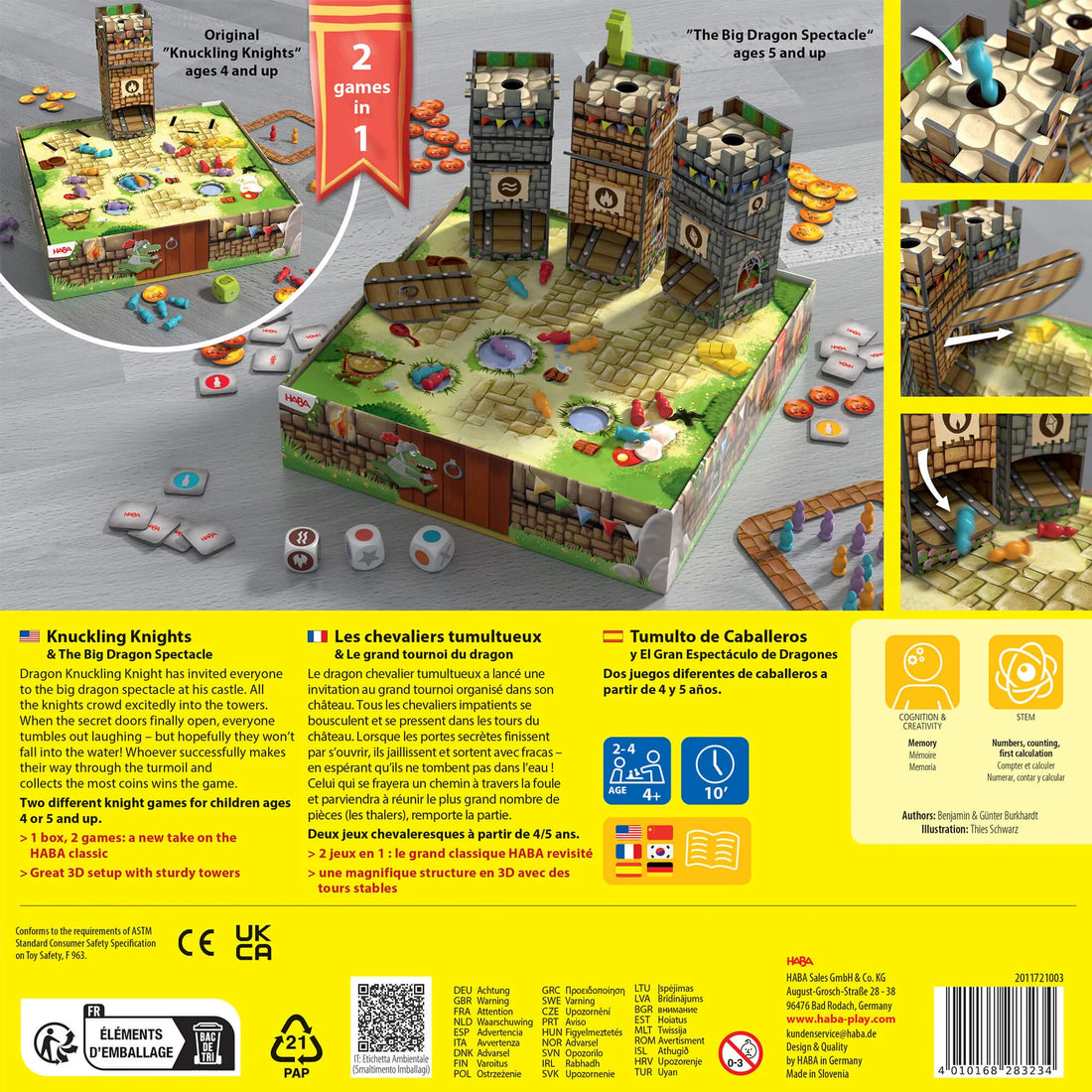 Knuckling Knights- A Knight-Filled Memory, Dexterity, &amp; Dice Game with 3D Castle Towers