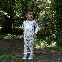 Ribbed Bamboo L/S PJ Set - Misty Forest