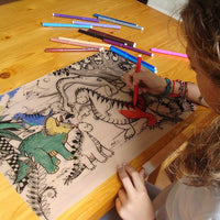 Table Top Colouring Mat, Jurassic