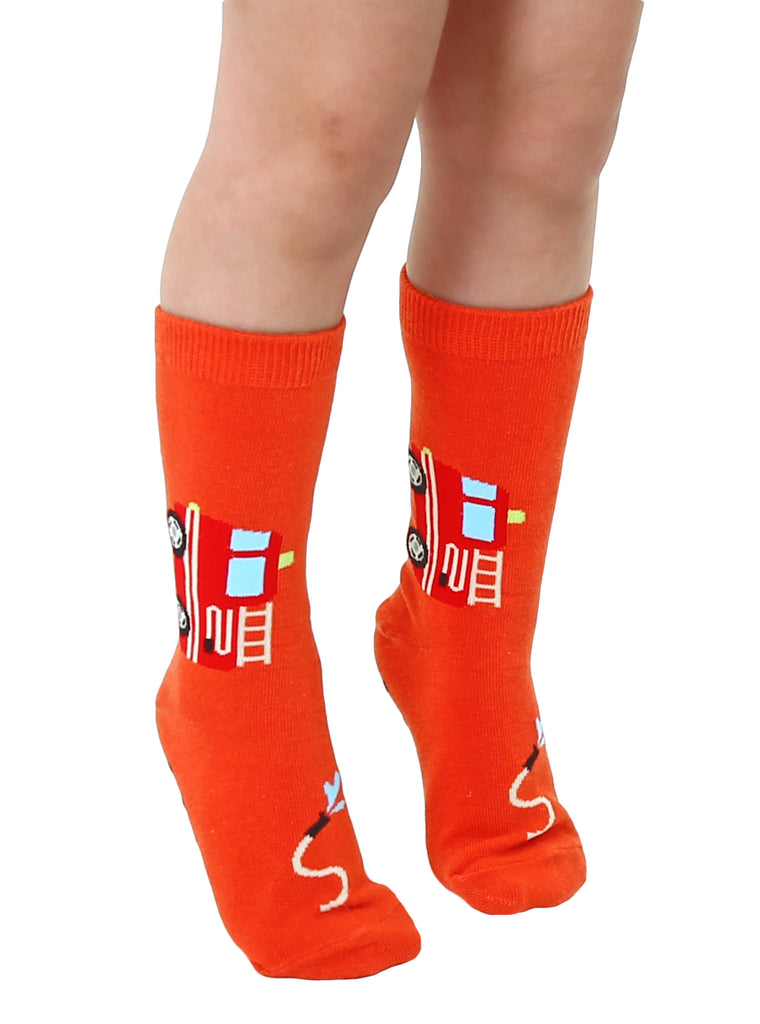 FIRE TRUCK 3D KIDS CREW SOCK