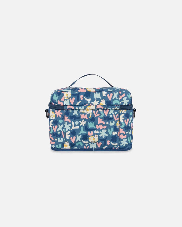 Lunch Box Green Cat Print